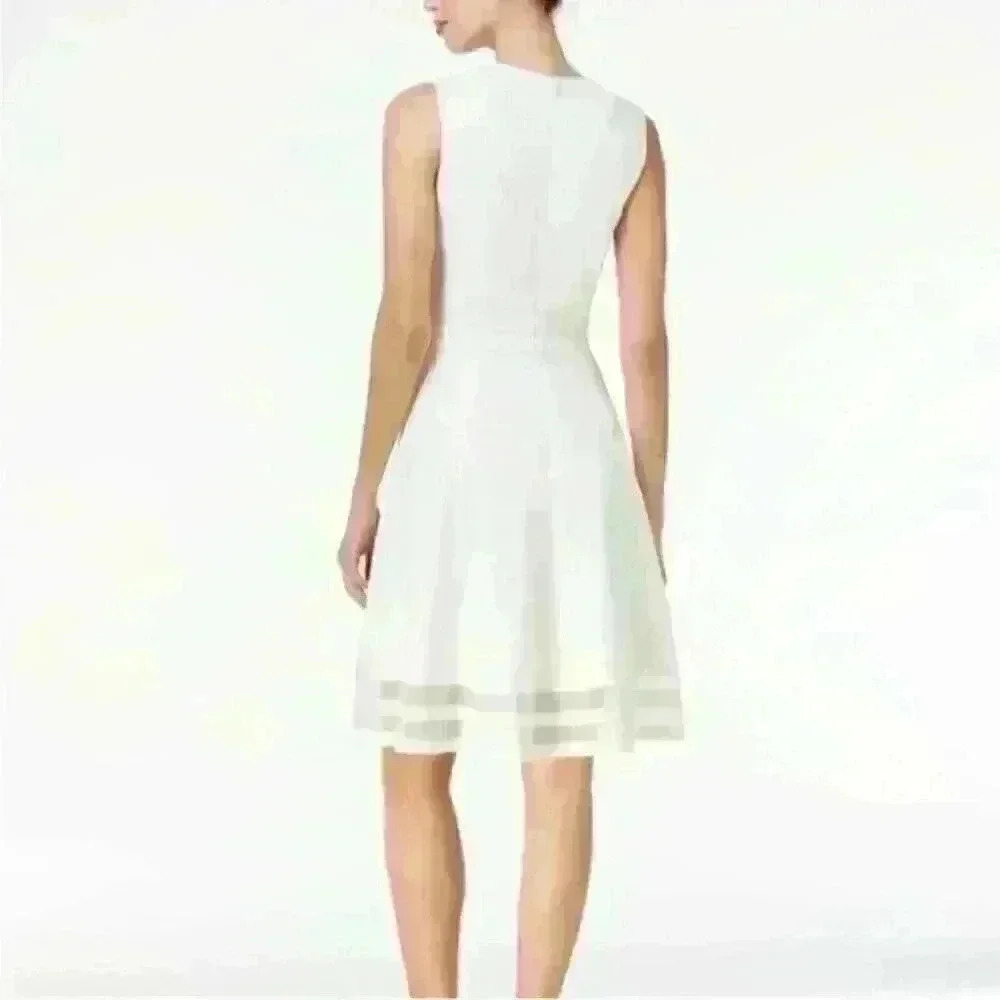 Calvin Klein Size 2 Illusion-Trim Fit & Flare Dress